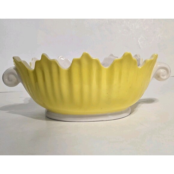 Fitz and Floyd 1975 Saffron Handled Scalloped Bowl MCM Rare Vintage - Picture 1 of 4